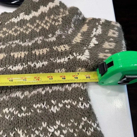 Free People Through the Storm Fair Isle Knit Sweater Sz M Taupe - Picture 8 of 10